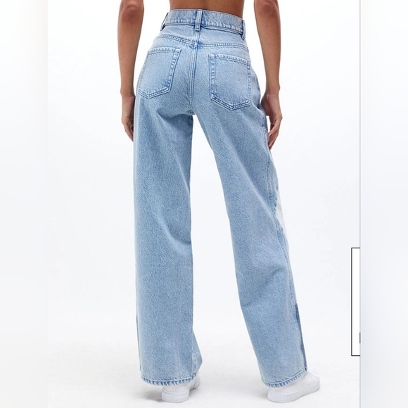 Pacsun High Rise Wide-leg Baggy Jeans With Patchwork Side Panels, Size 25 - Picture 3 of 12